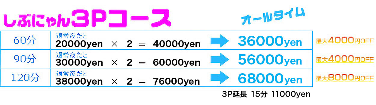 しぶにゃん3Pコース